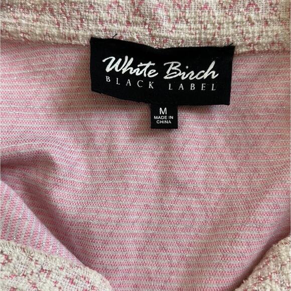 White Birch Women's Textured Shacket Shirt Oversized Geometric Pockets Pink M - Picture 9 of 13